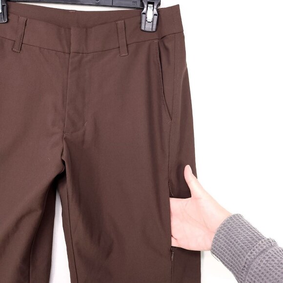 Patagonia Mystery Pants Flat Front Wide Leg Polyester Womens 8 Brown - Picture 6 of 14
